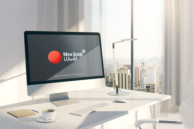 Desktop iMac Screen Mockup Free | Mockup World HQ