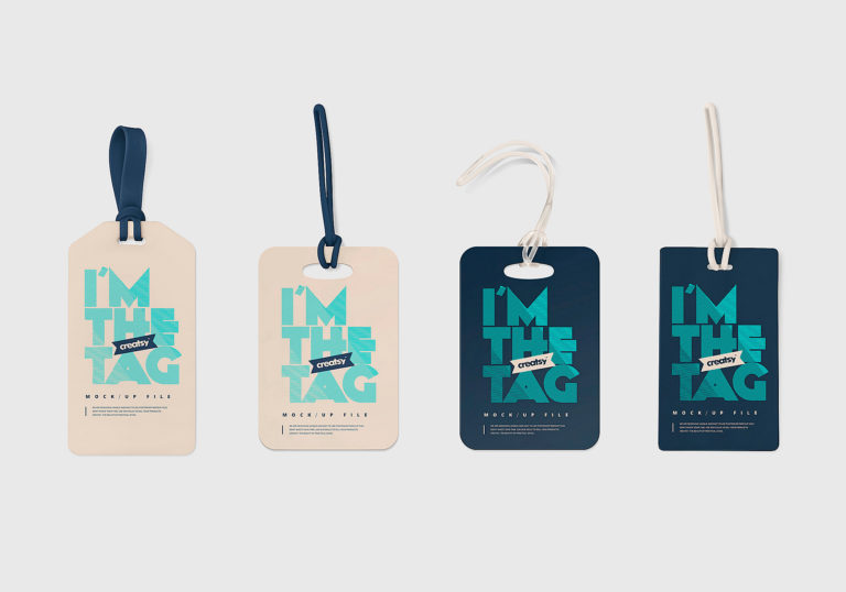 Download Luggage Tag Mockups | Mockup World HQ