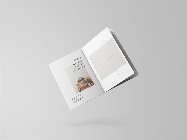 Floating Brochure Free Mockup | Mockup World HQ