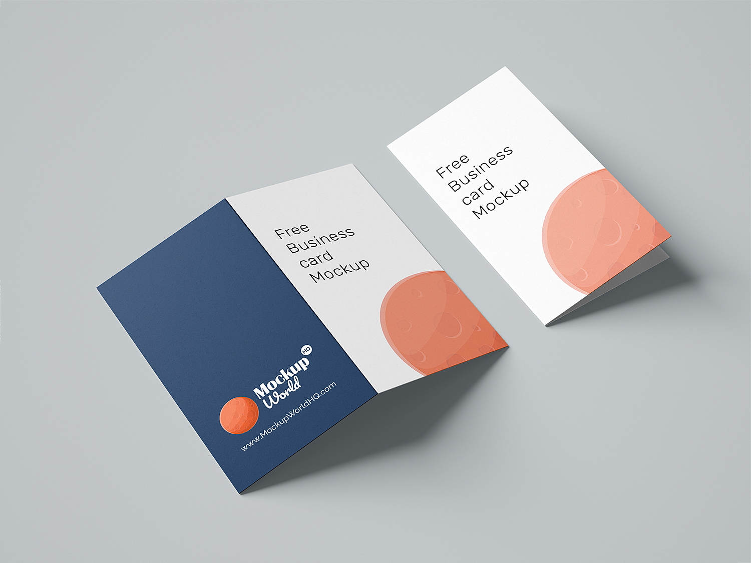 Folded Business Card Free Mockup | Mockup World HQ