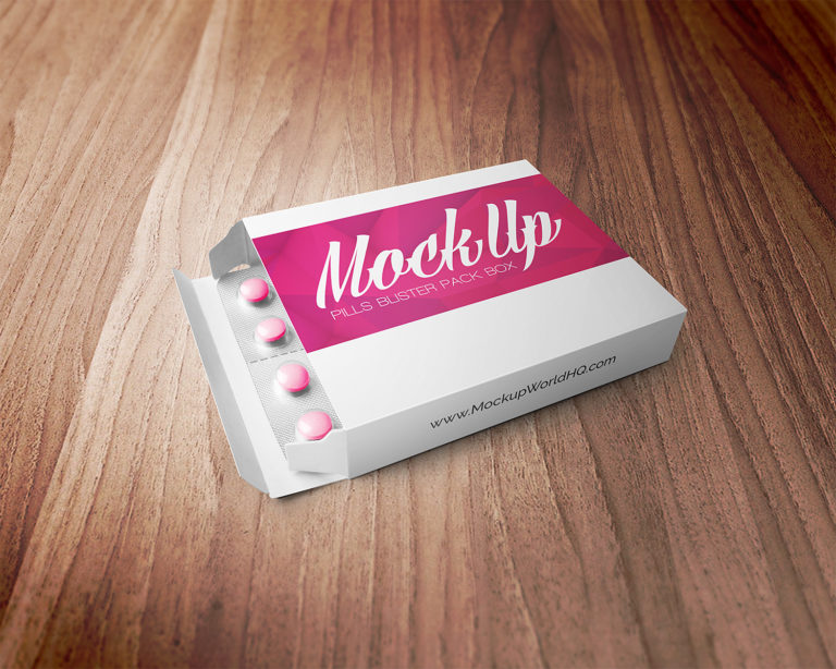 Download Pills Blister Pack Box Mockup | Mockup World HQ
