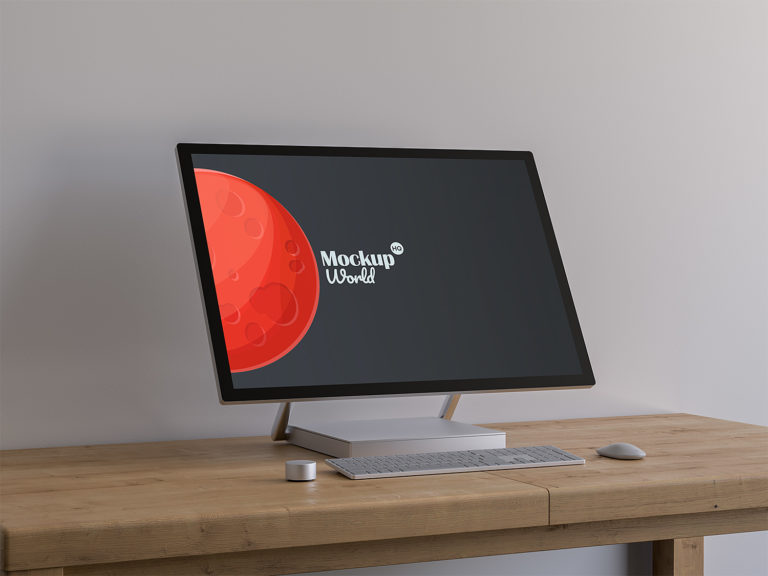 Surface Studio On The Table Mockup Mockup World Hq