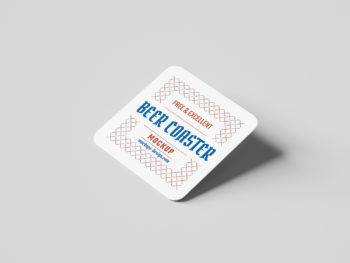 Download Free-Square-Beer-Coaster-Mockup-01 | Mockup World HQ