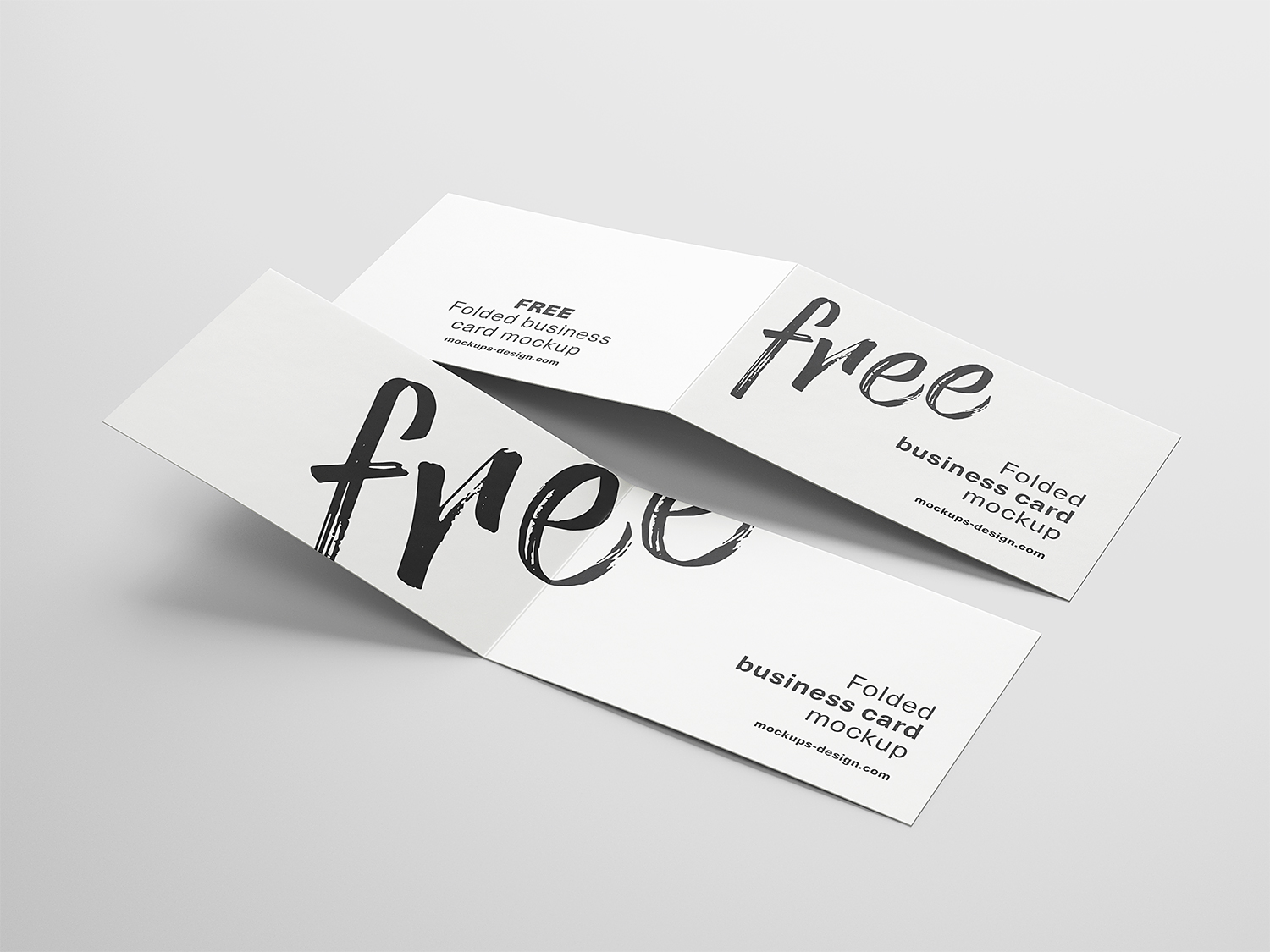 Free Folded Business Cards Mockup | Mockup World HQ