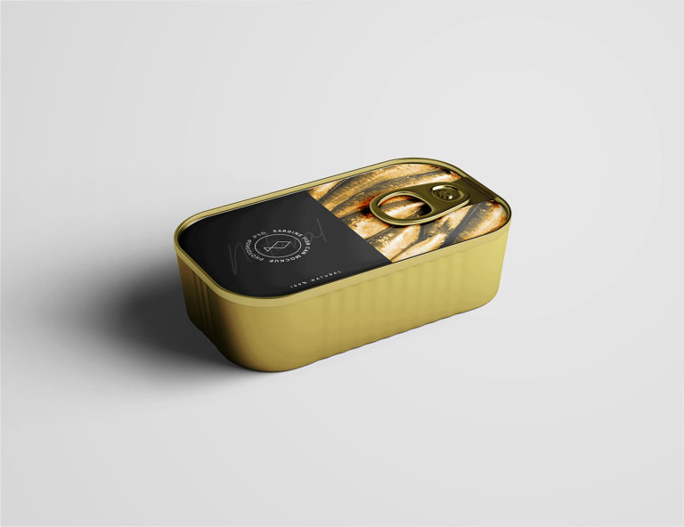 Download Free Sardine Tin Can Mockup | Mockup World HQ