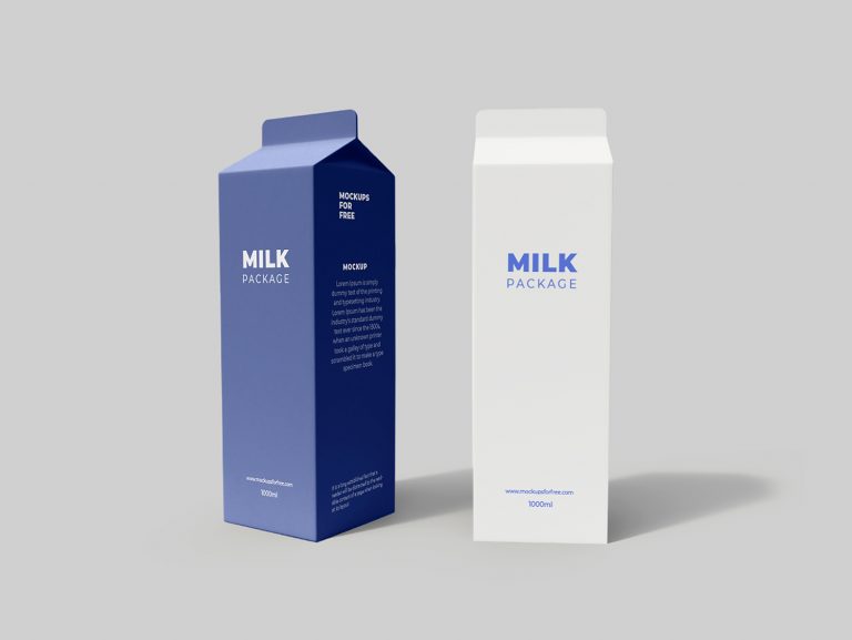 Download Free Milk Packaging Mockup | Mockup World HQ