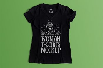 Download Free Woman T-Shirt Mockup | Mockup World HQ