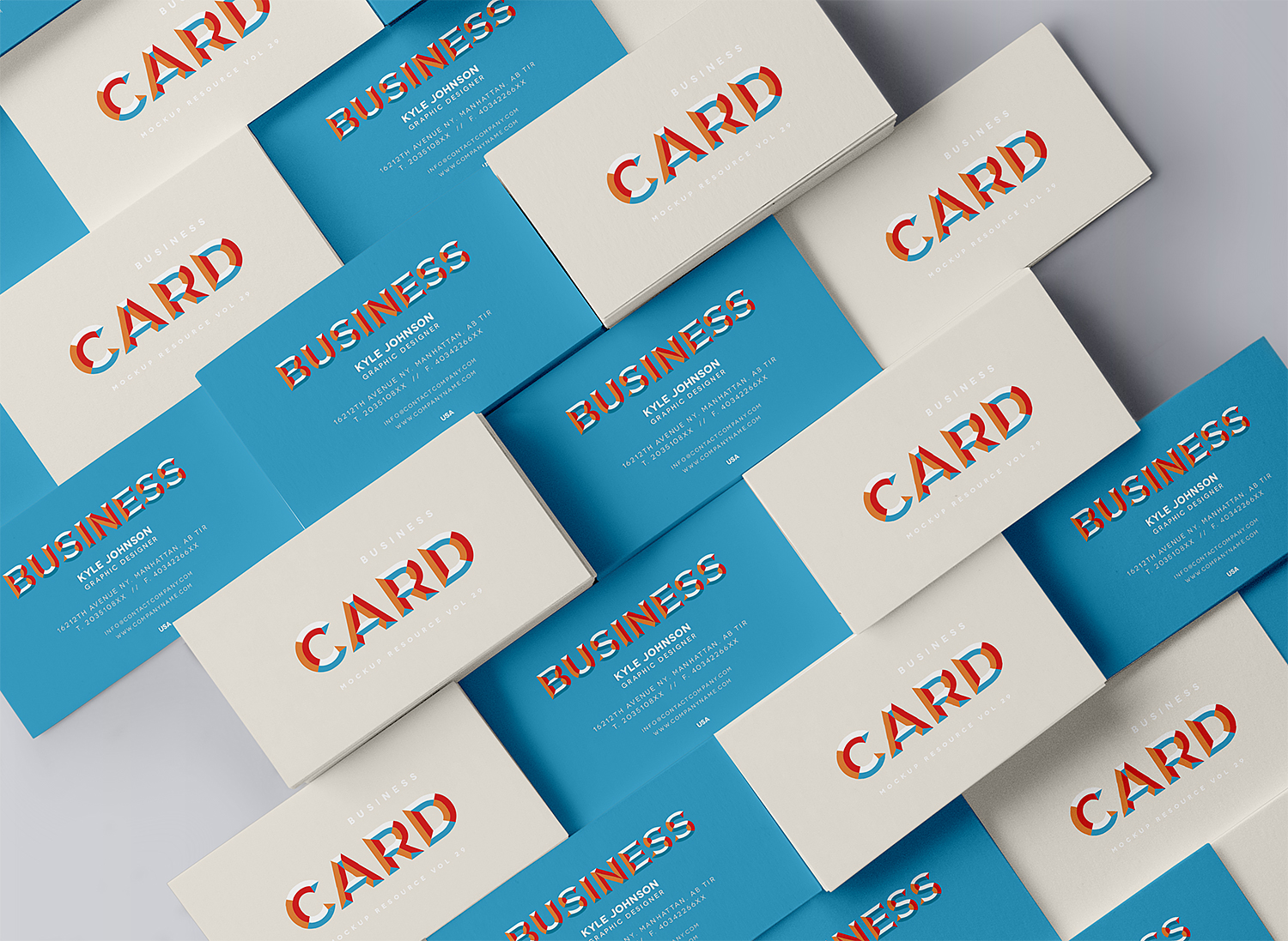 Download Stacked PSD Business Card Mock-Up | Mockup World HQ