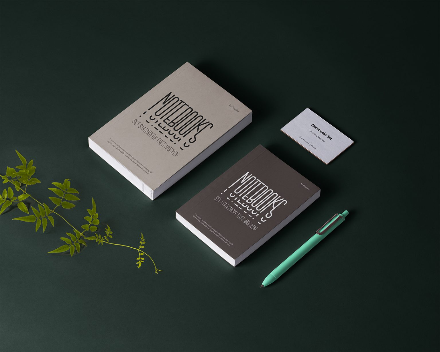 Notebook Stationery Mockup | Mockup World HQ